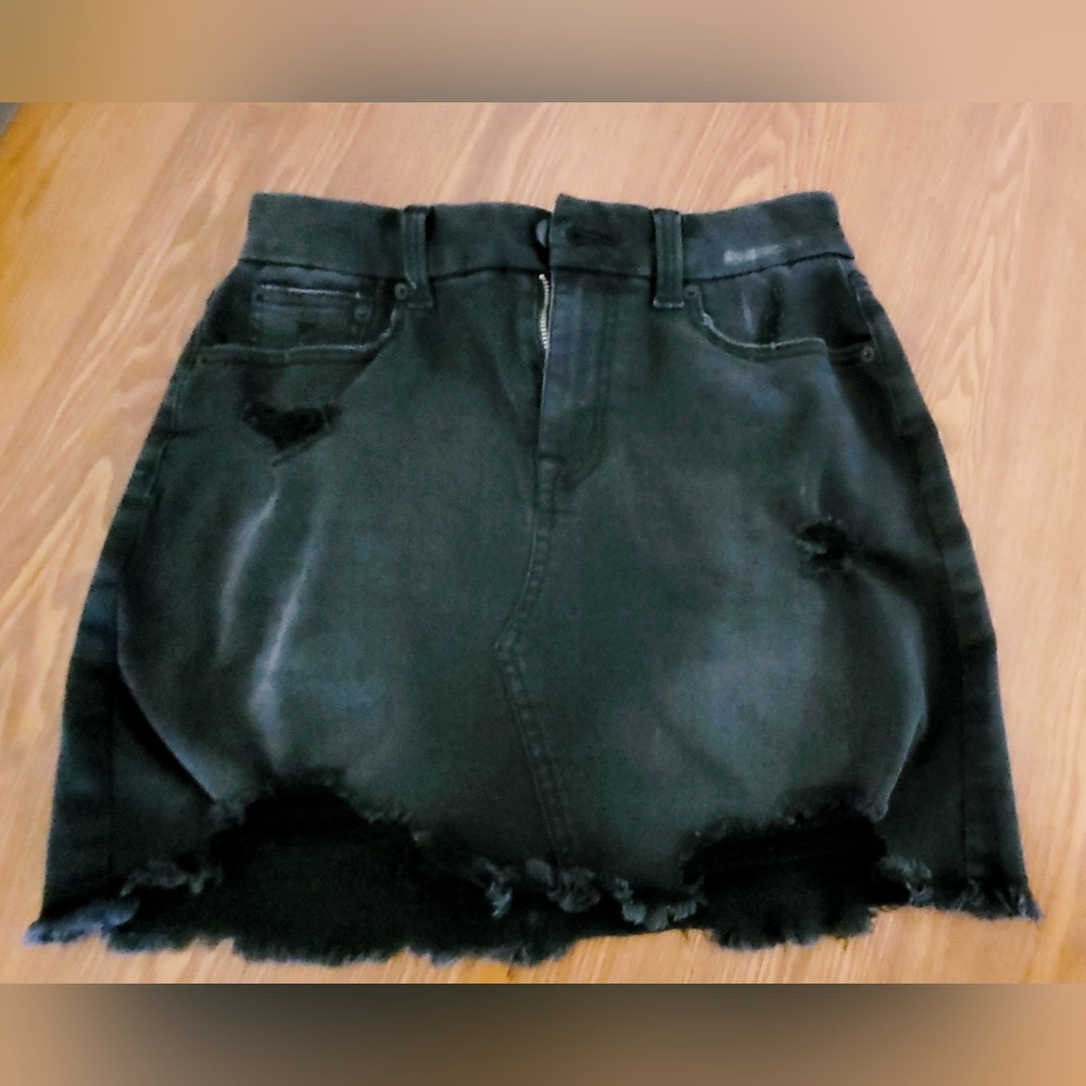 Black jean skirt